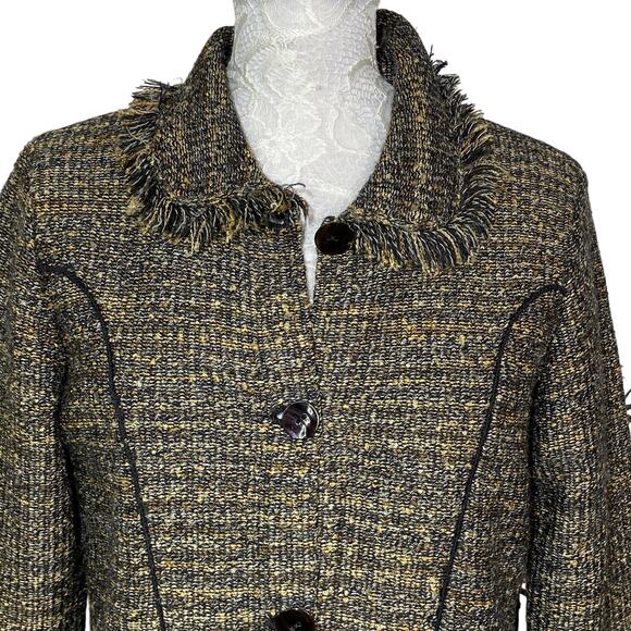 Alpaca Allure Hand Loomed Alpaca Blend Blazer with Fringe Women Medium - Picture 6 of 12